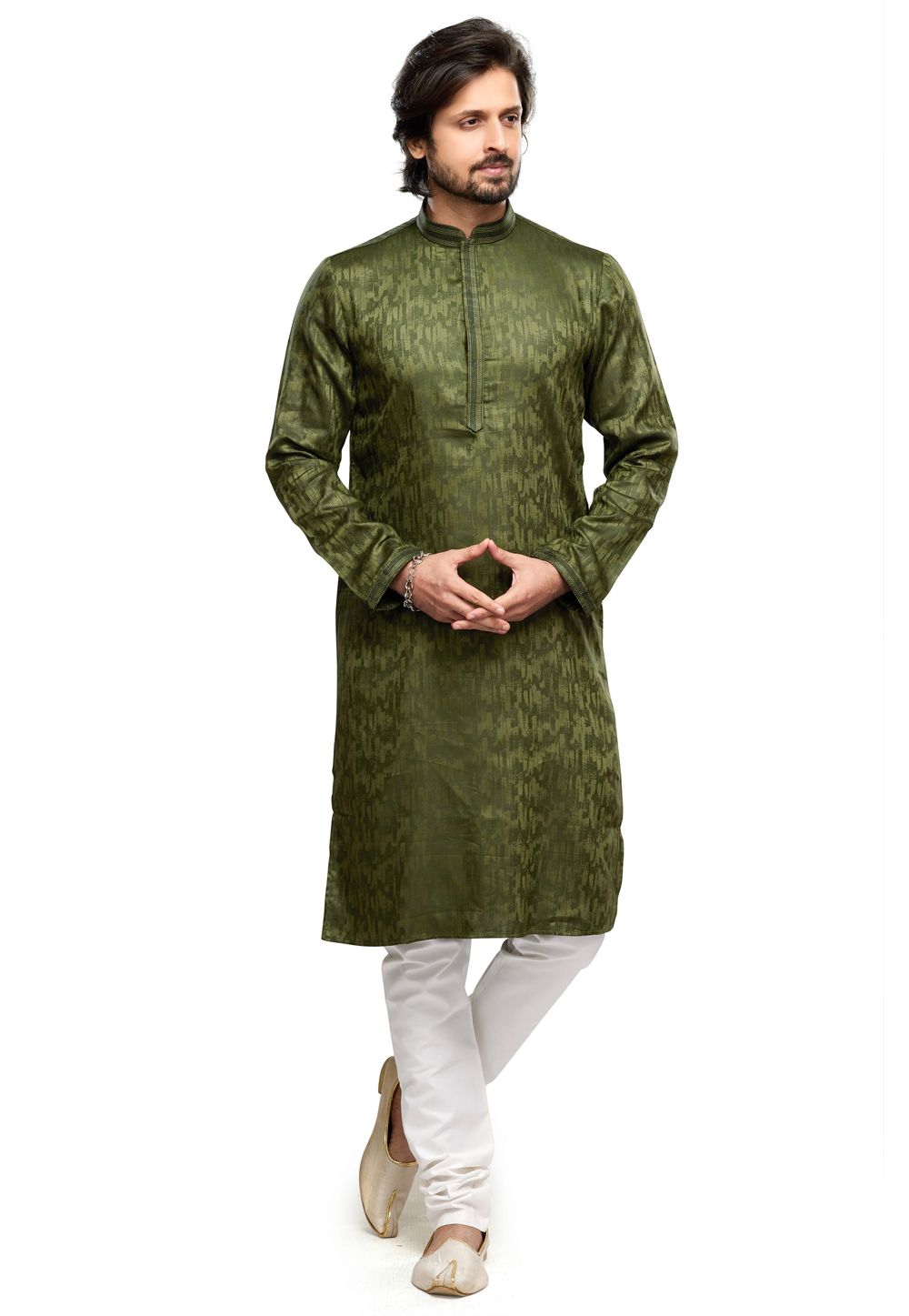 Mehndi Art Silk Kurta Pajama 280961