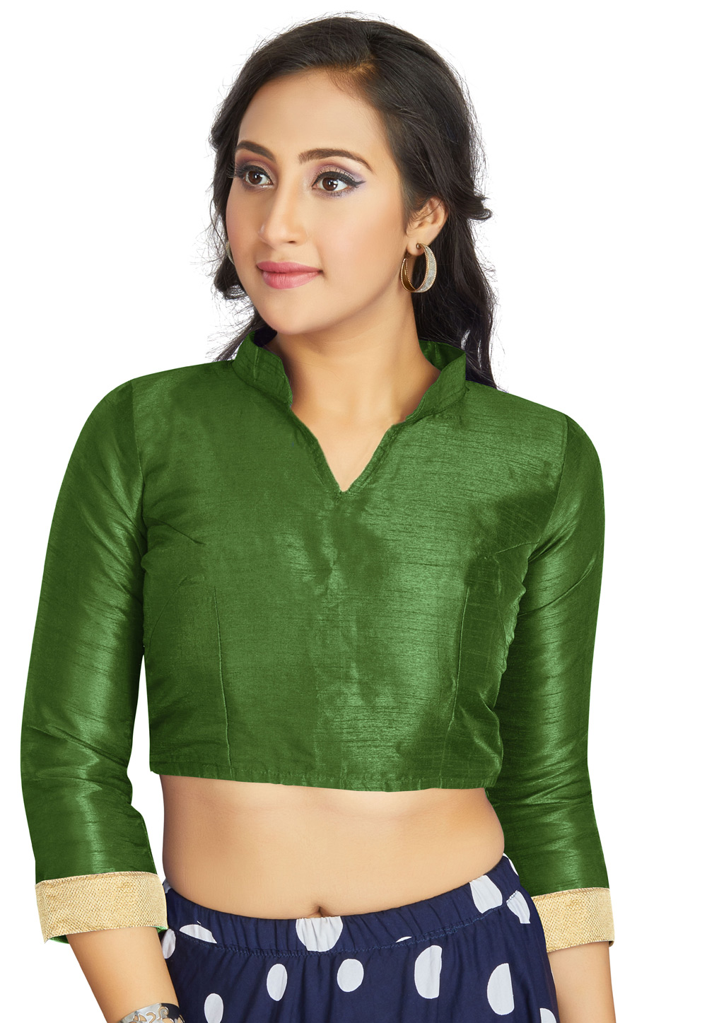 Mehndi Art Silk Readymade Blouse 319632