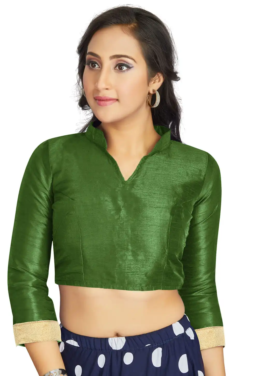 Mehndi Art Silk Readymade Blouse 319632