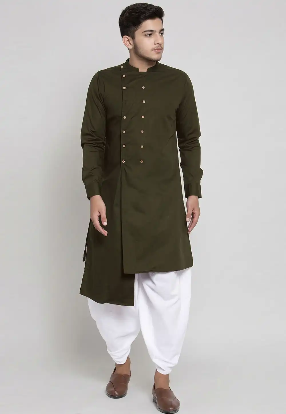 Mehndi Cotton Kids Dhoti Kurta 326650