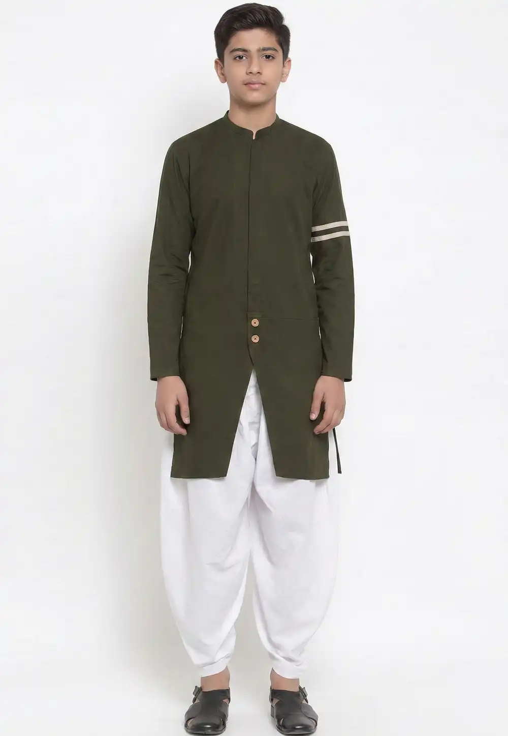 Mehndi Cotton Kids Dhoti Kurta 325635