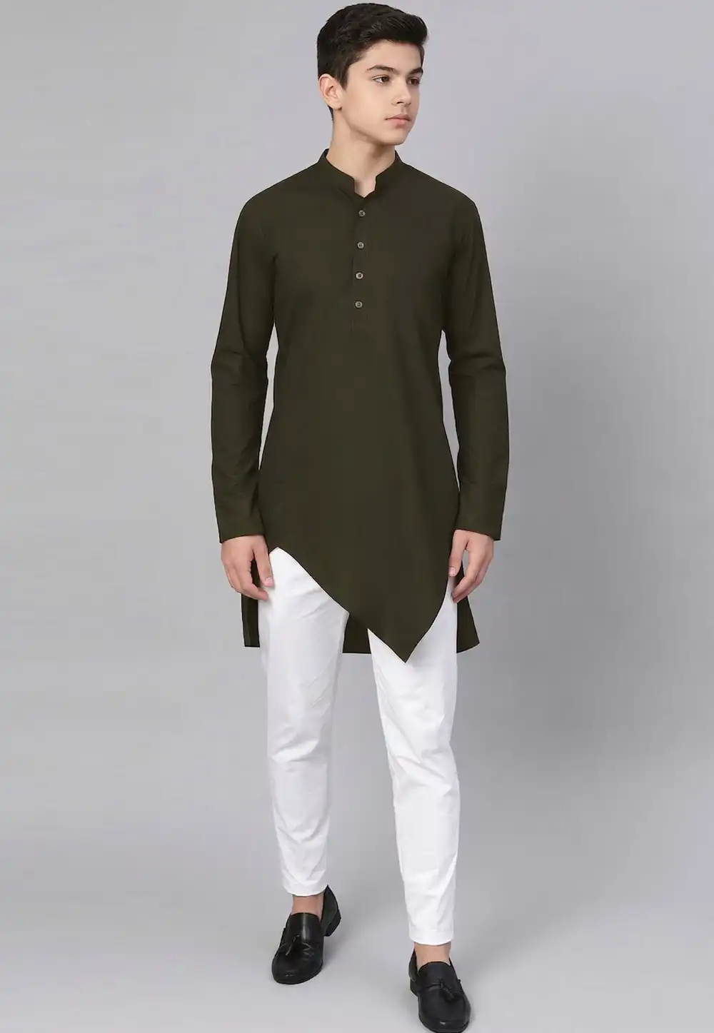Mehndi Cotton Kids Kurta Pajama 326647