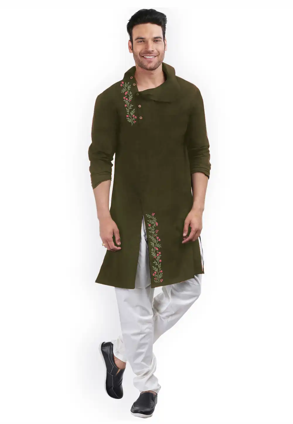 Mehndi Cotton Kurta Pajama 282942