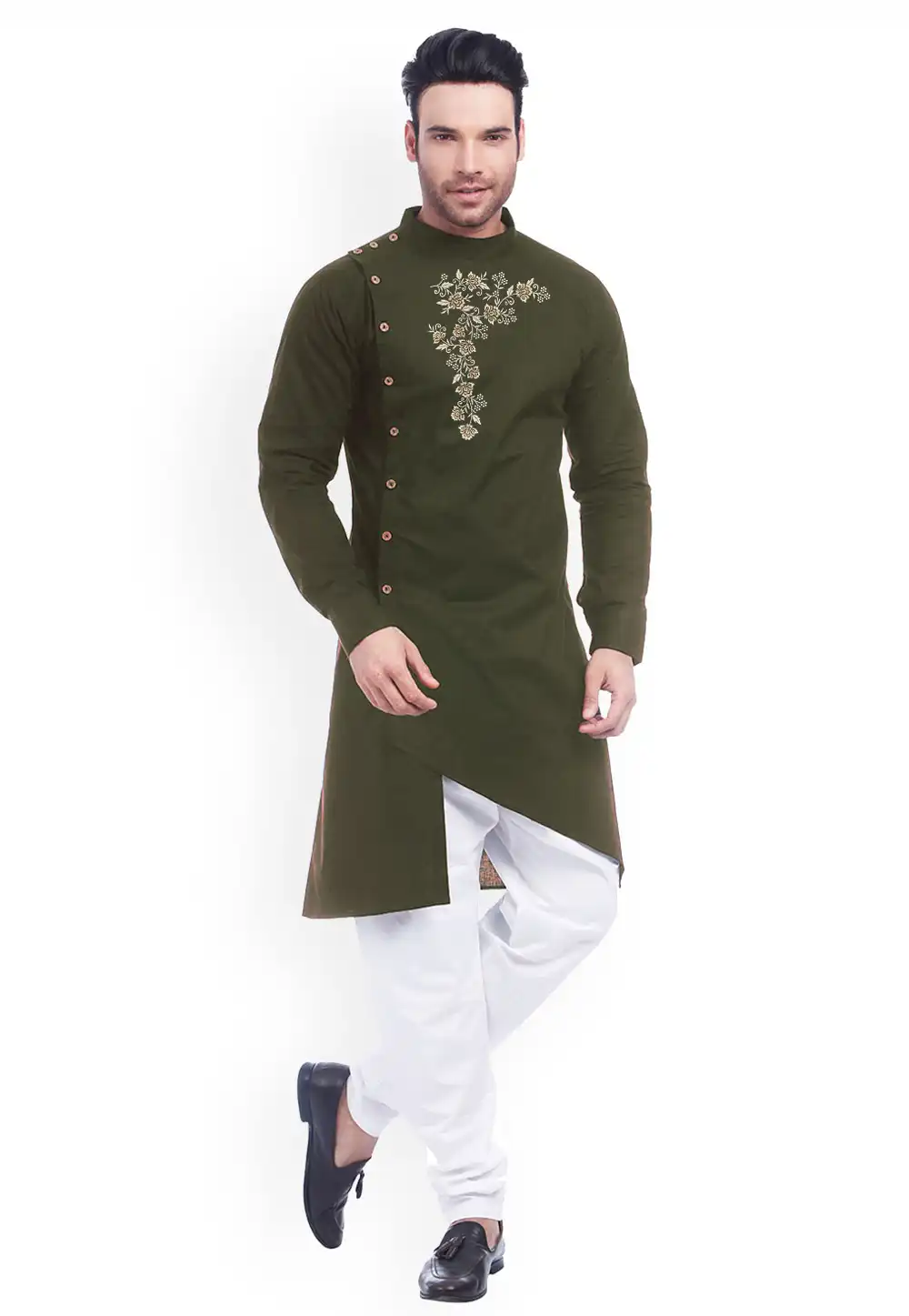 Mehndi Cotton Kurta Pajama 282946