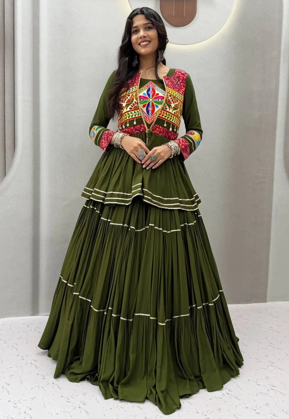 Mehndi Cotton Navratri Chaniya Choli 333071