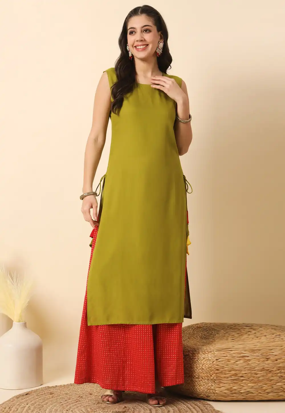 Mehndi Rayon Long Tunic 308661