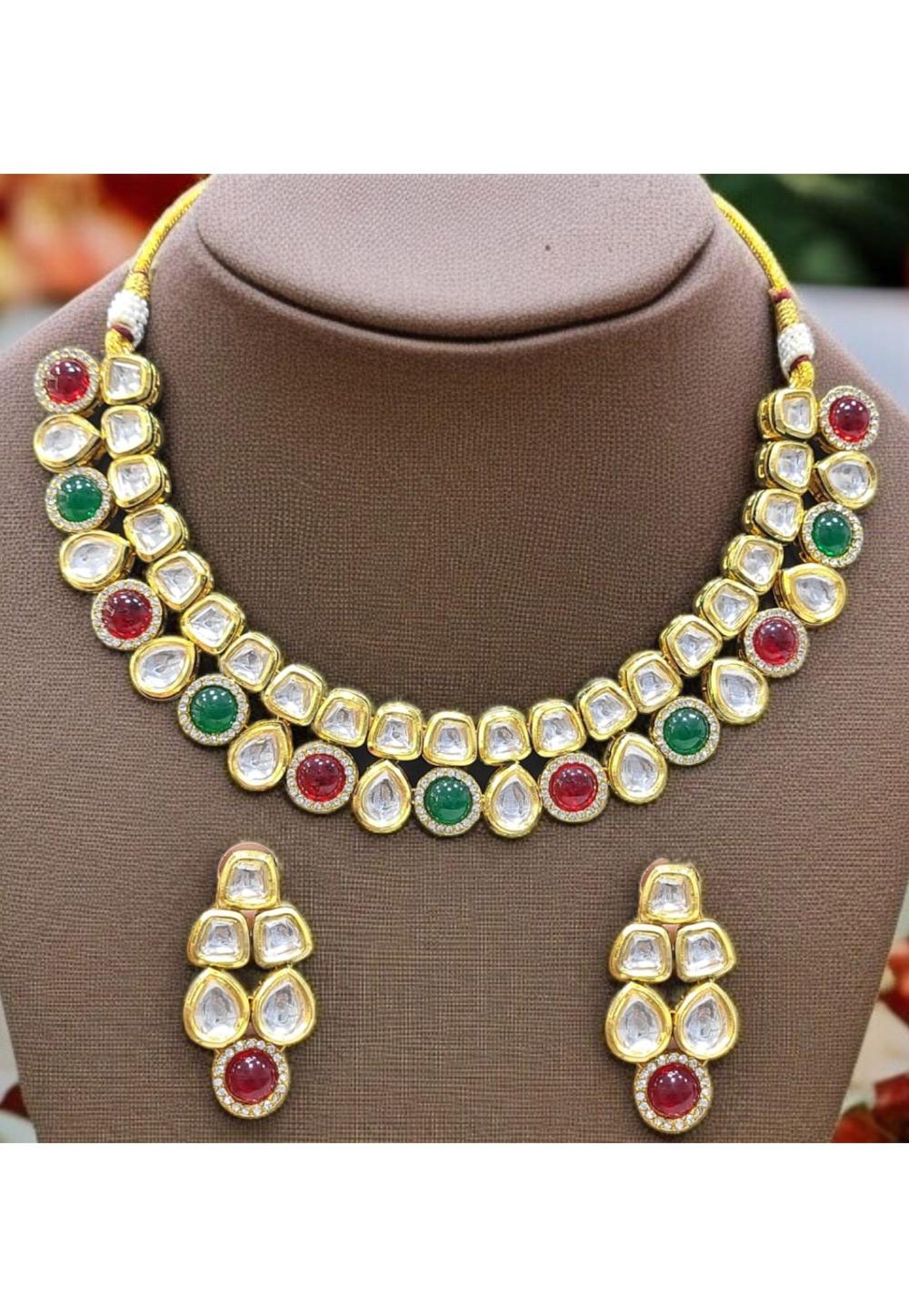 Multicolor Alloy Necklace With Earrings 313762