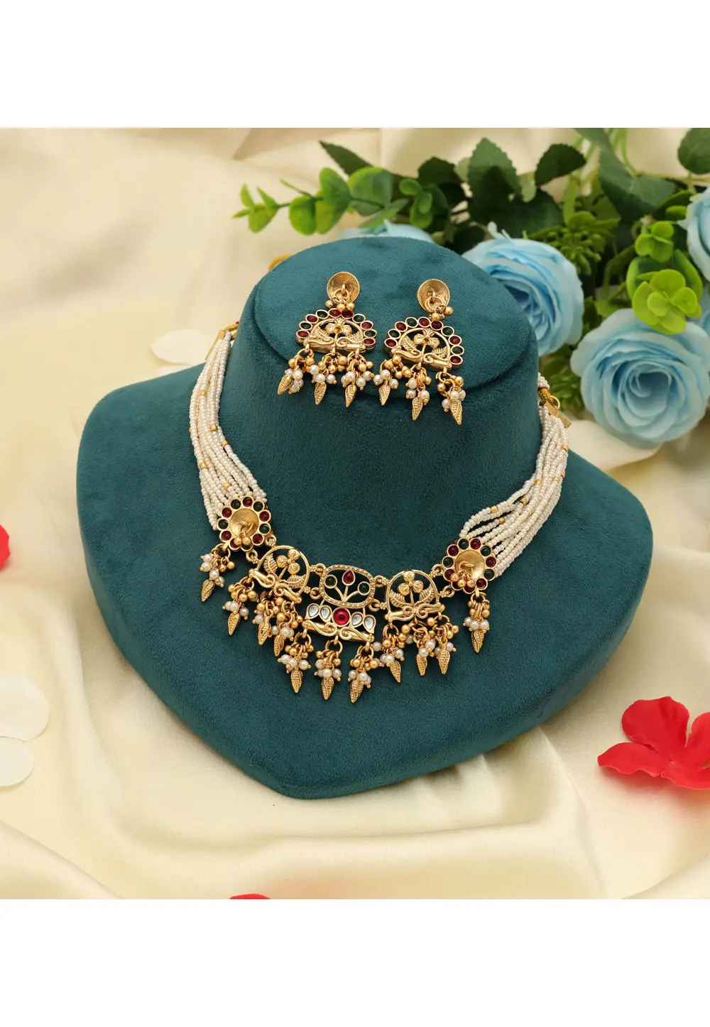 Multicolor Alloy Necklace With Earrings 334895
