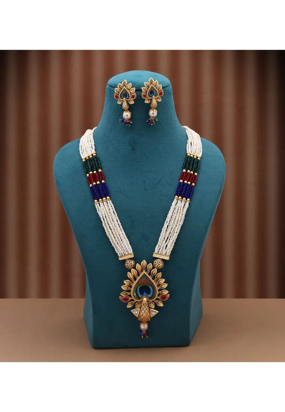 Multicolor Alloy Necklace With Earrings 335695