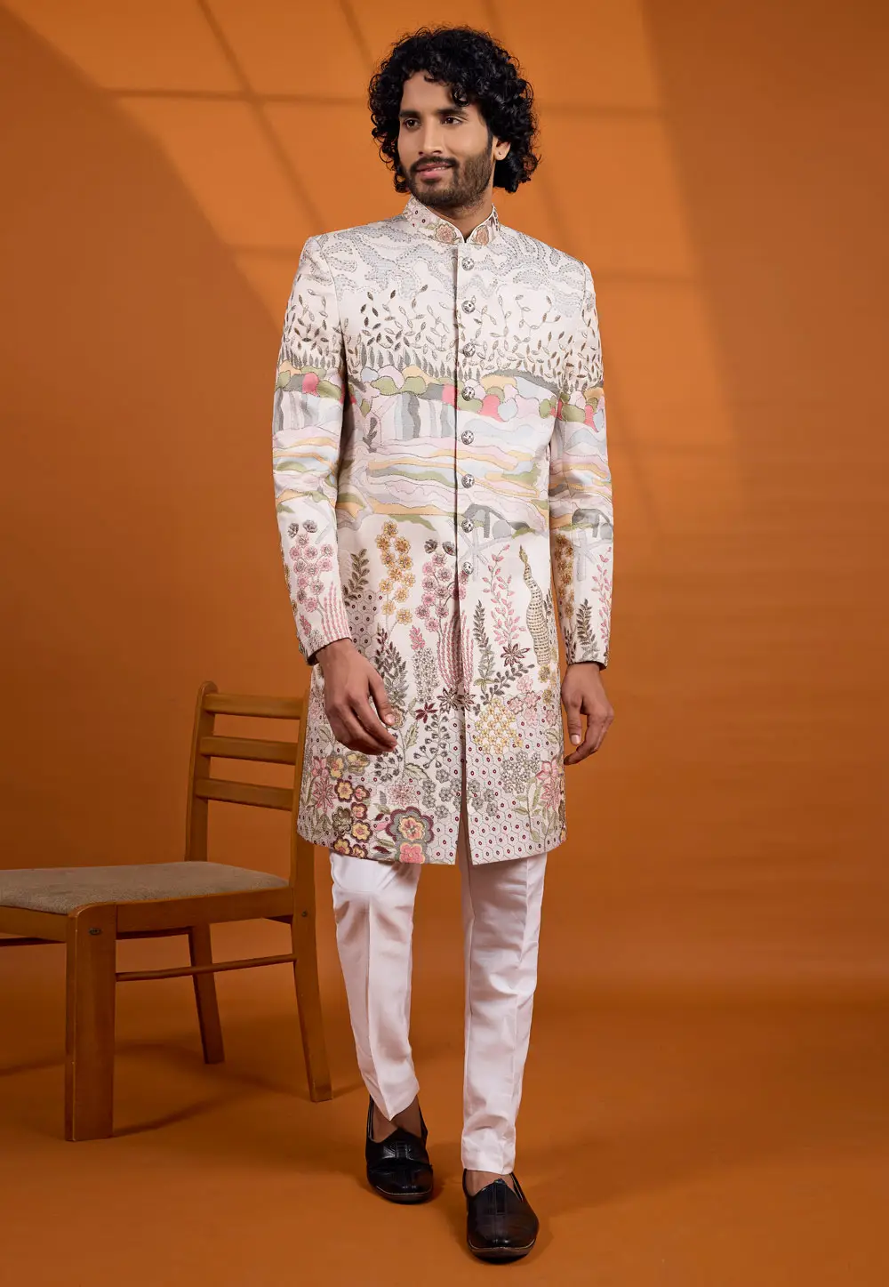 Multicolor Art Silk Indo Western Suit 335906