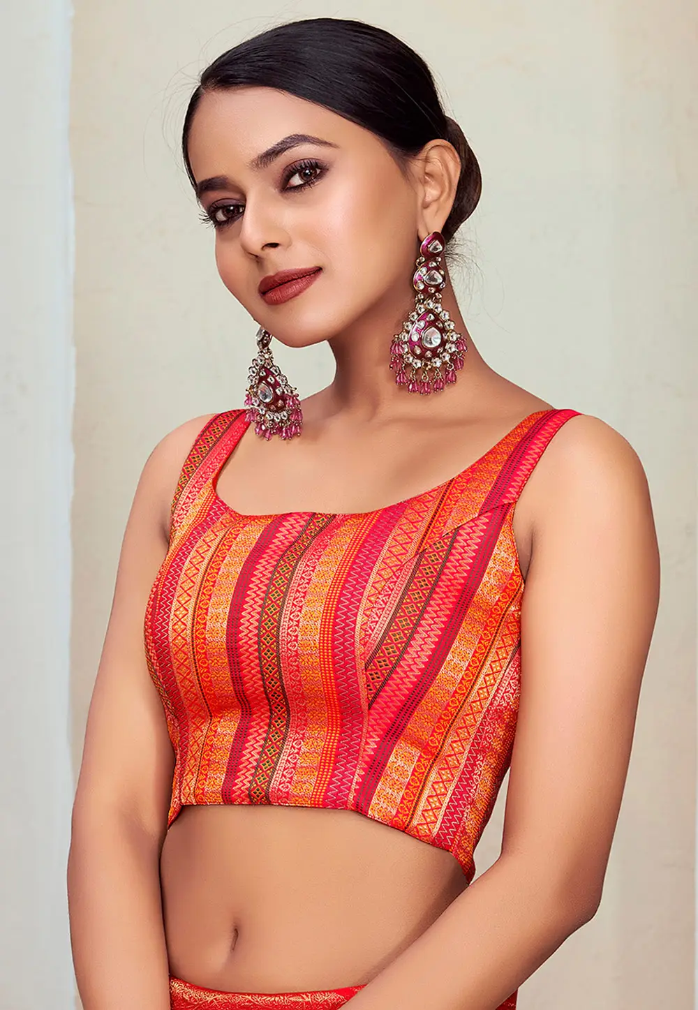 Multicolor Banarasi Silk Readymade Blouse 333212