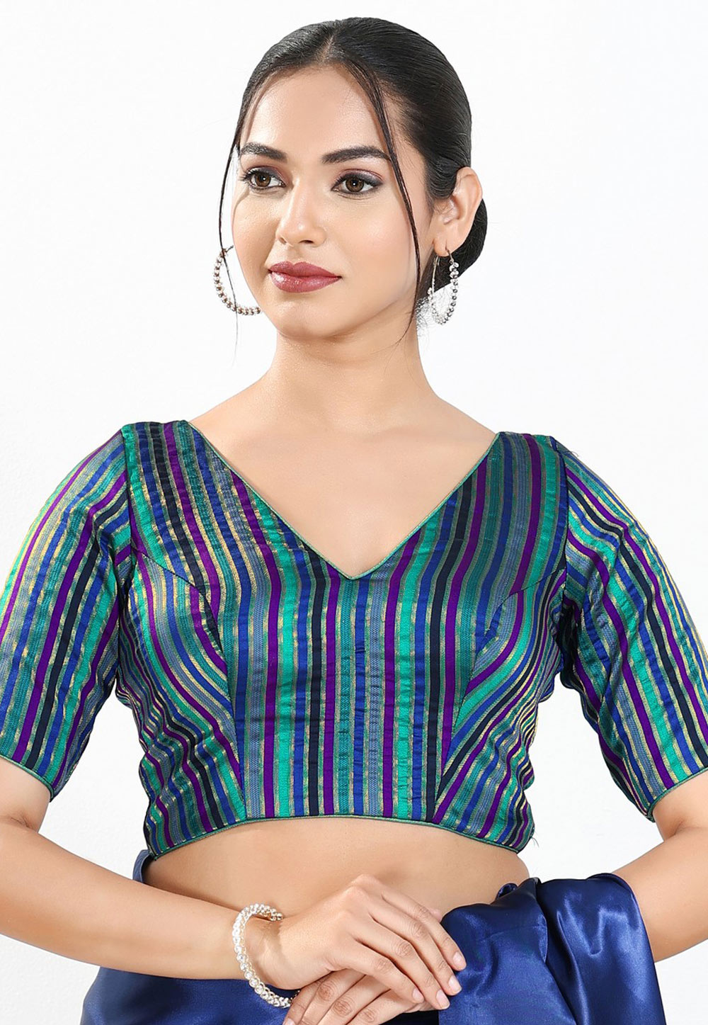 Multicolor Brocade Readymade Blouse 325356