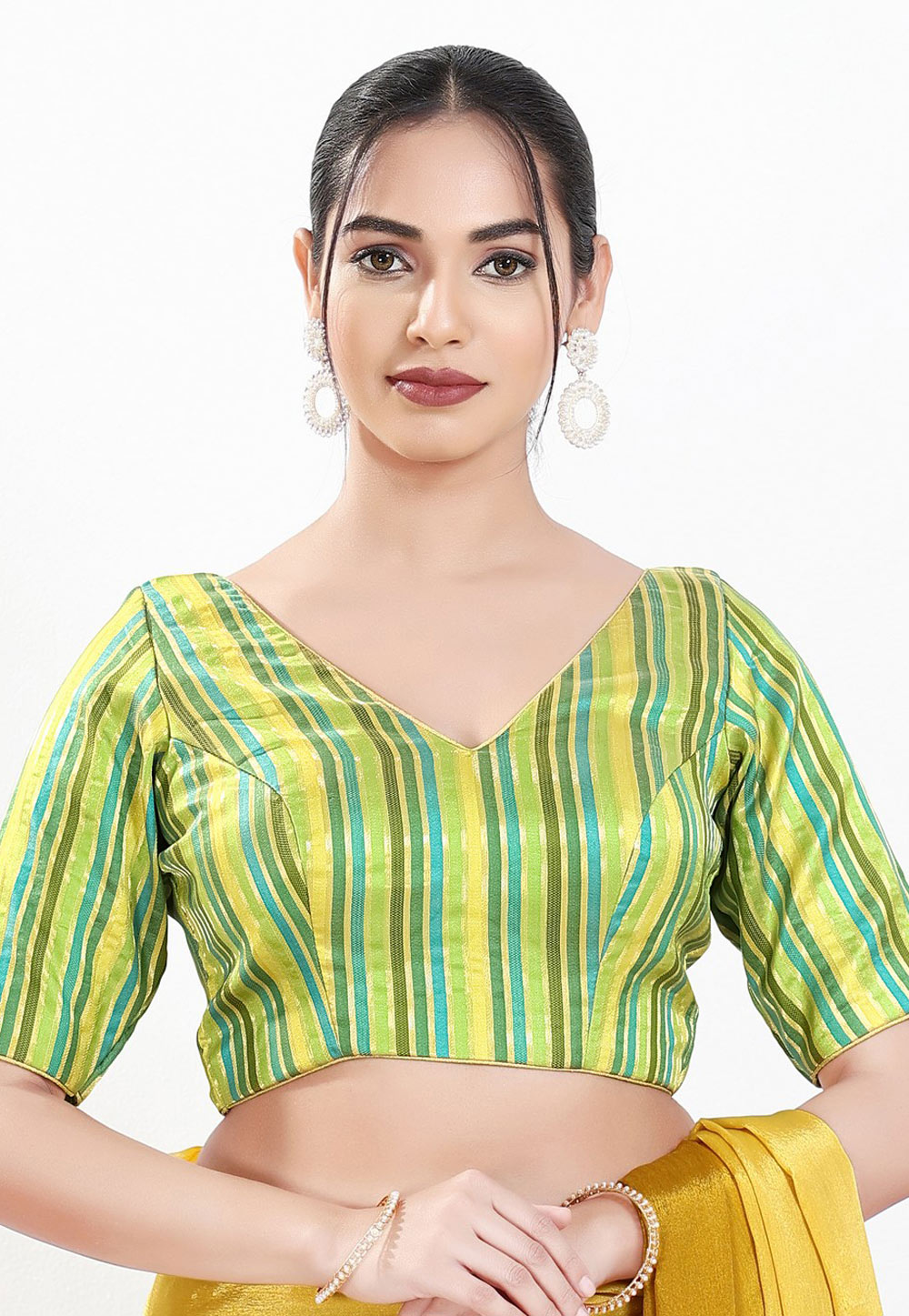 Multicolor Brocade Readymade Blouse 325359