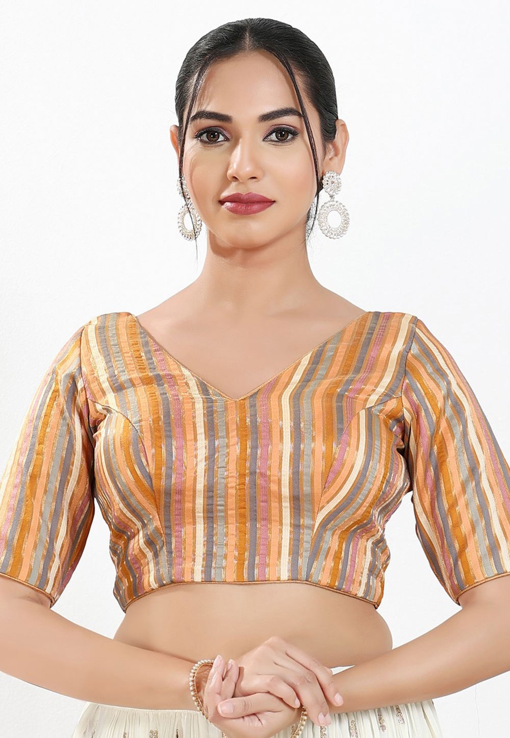Multicolor Brocade Readymade Blouse 325360