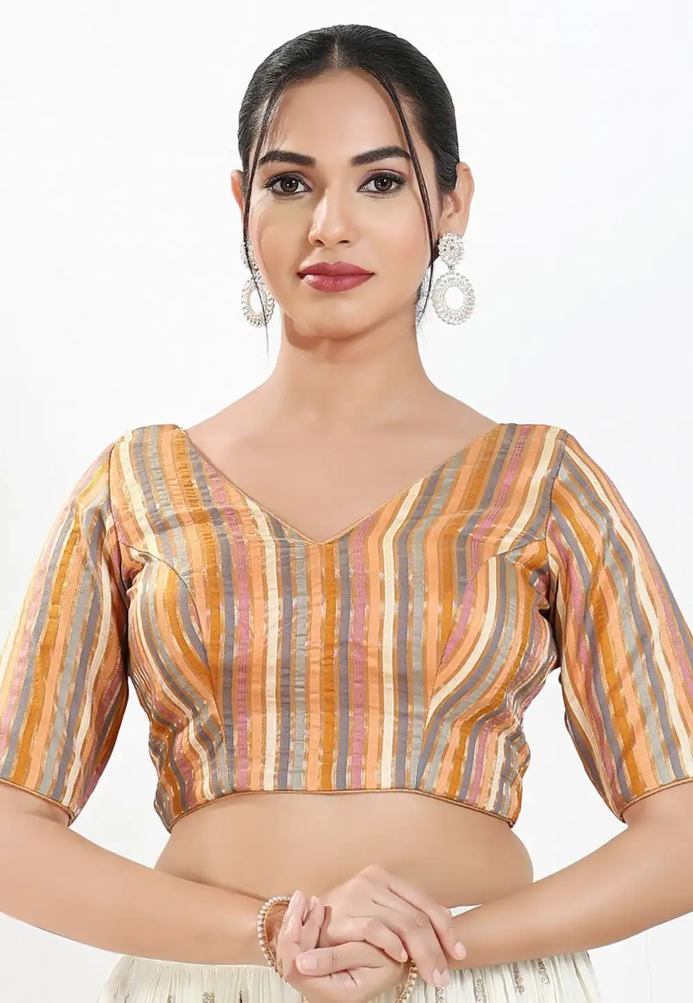 Multicolor Brocade Readymade Blouse 325360