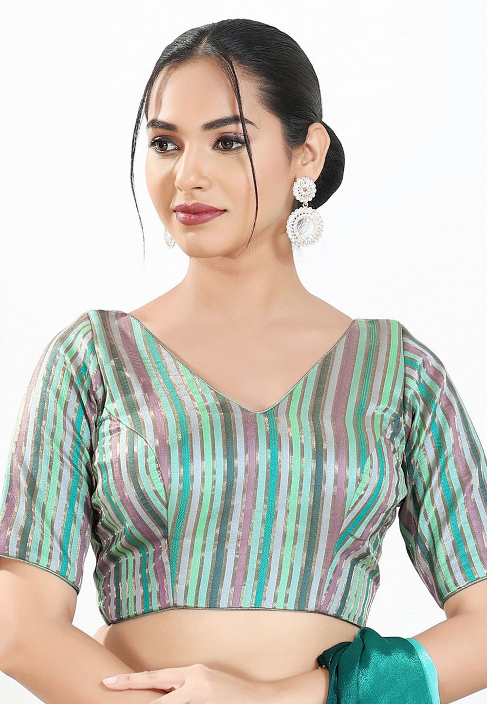 Multicolor Brocade Readymade Blouse 325361