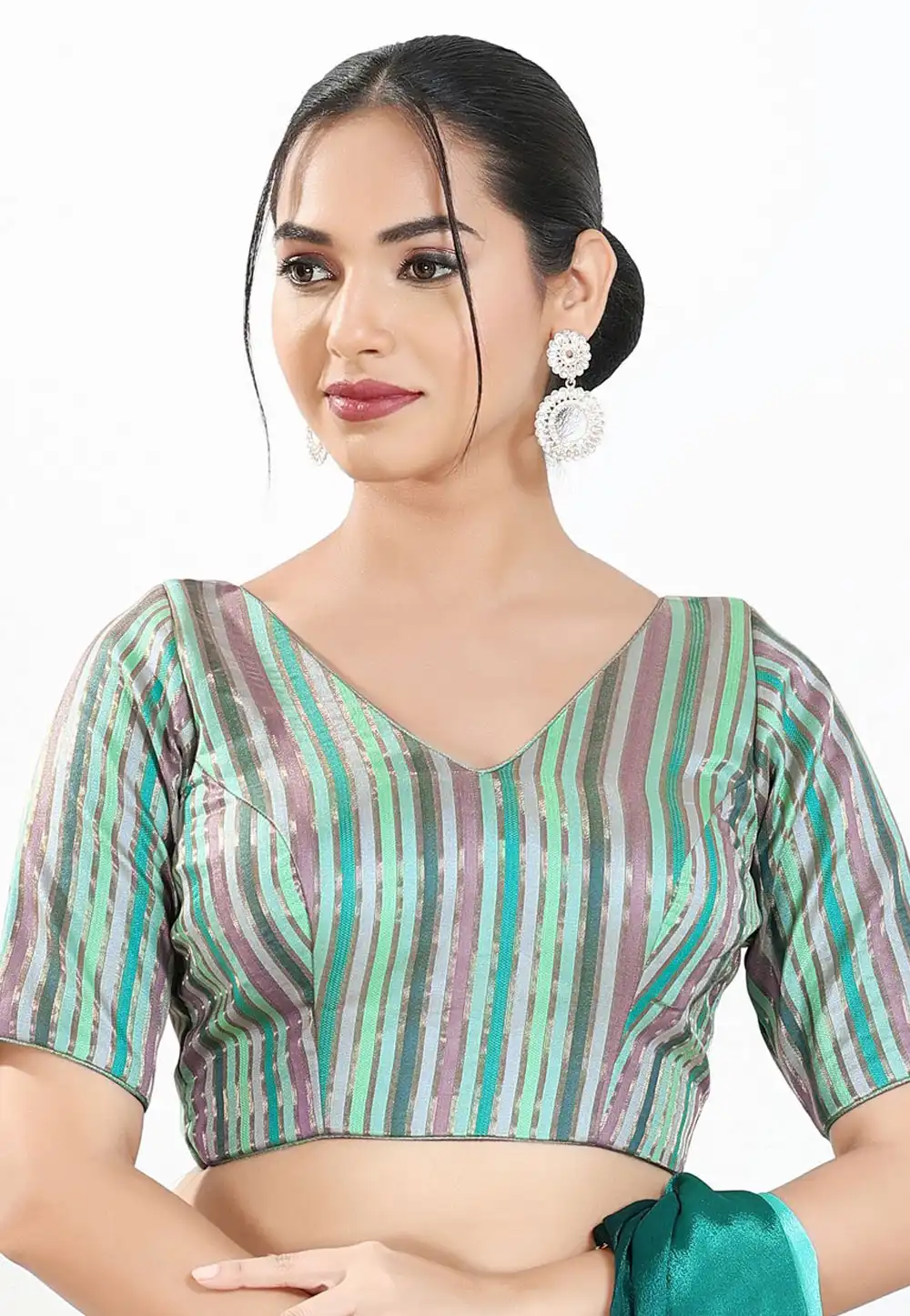 Multicolor Brocade Readymade Blouse 325361