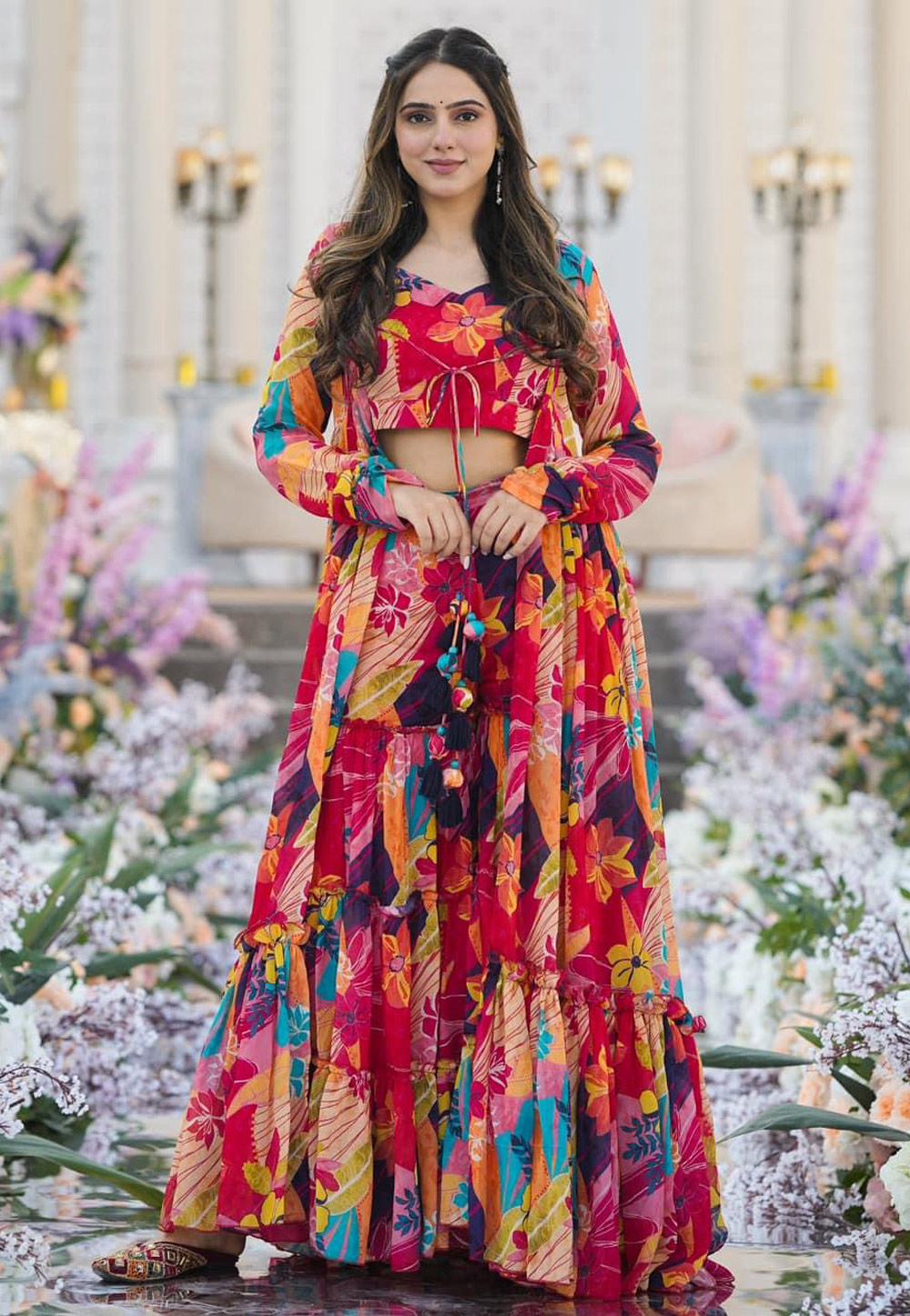 Multicolor Chinon Jacket Style Suit 285458