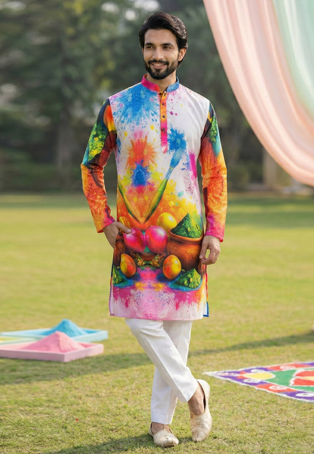 Multicolor Cotton Kurta Pajama 325161