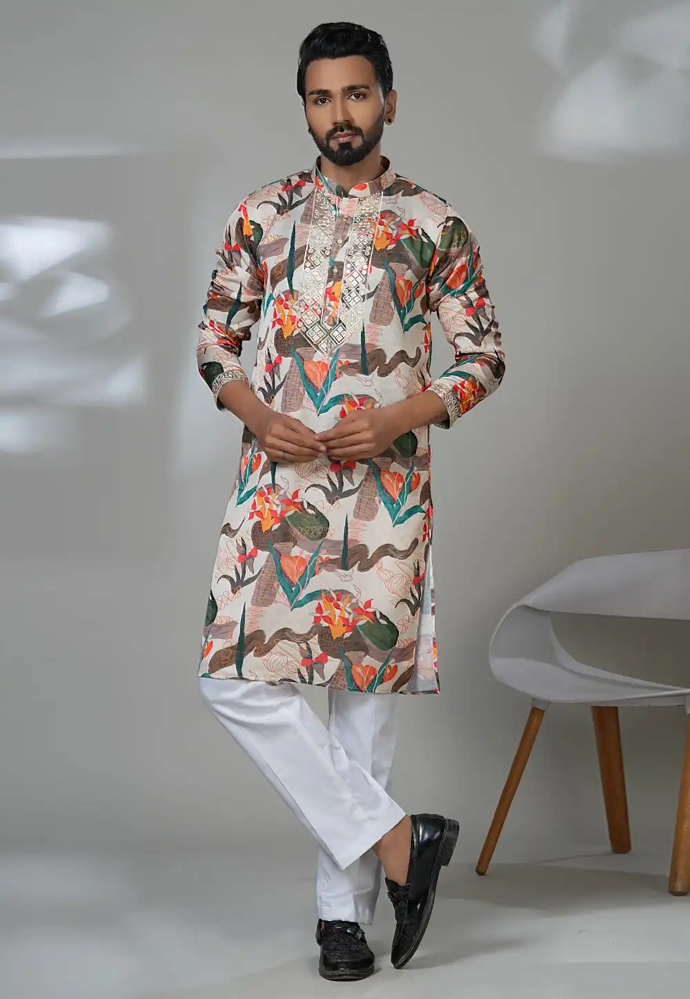 Multicolor Cotton Kurta Pajama 315527