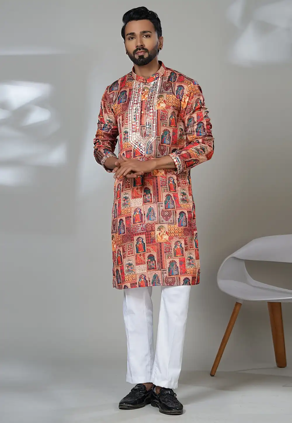 Multicolor Cotton Kurta Pajama 315534