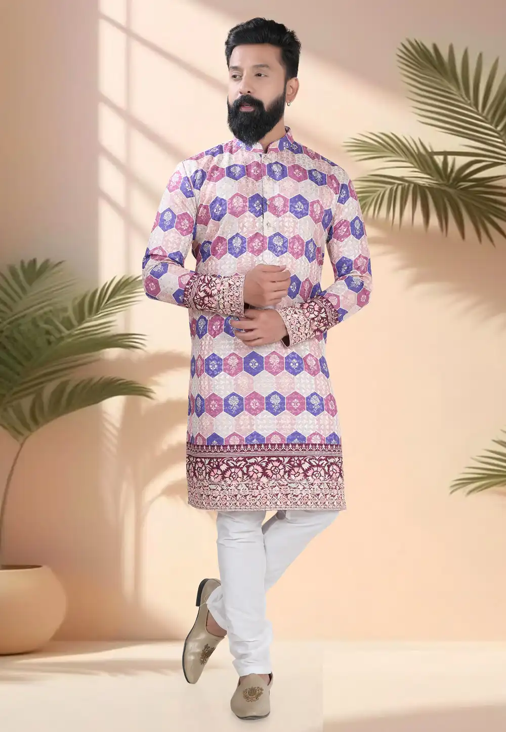Multicolor Cotton Kurta Pajama 316518
