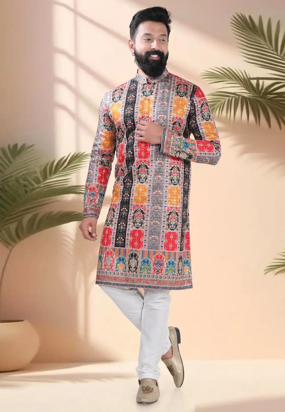 Multicolor Cotton Kurta Pajama 316534
