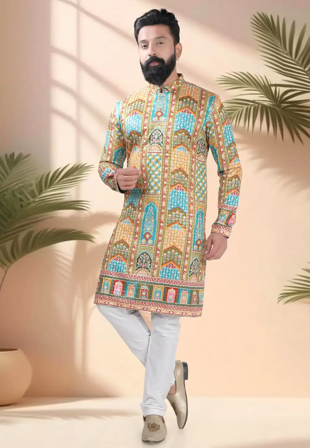 Multicolor Cotton Kurta Pajama 316538