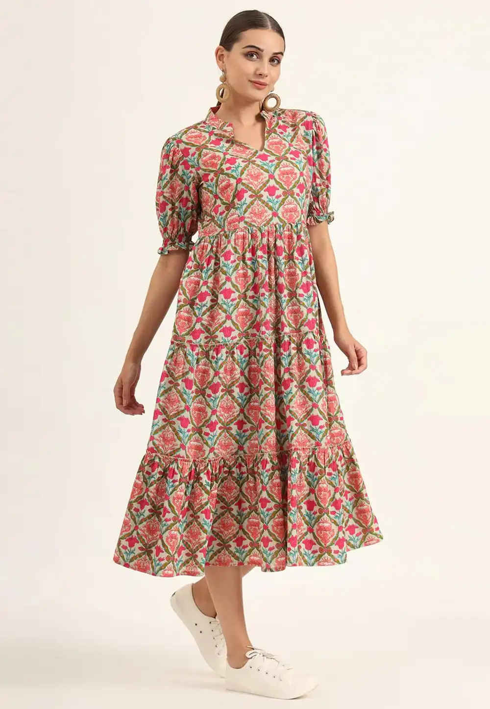 Multicolor Cotton Printed Gown 318987