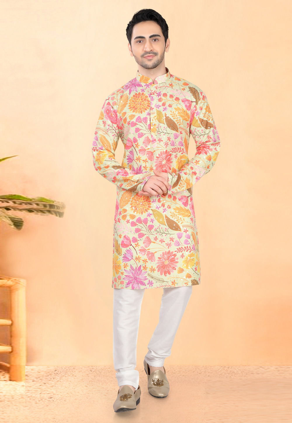 Multicolor Cotton Rayon Kurta Pajama 307923