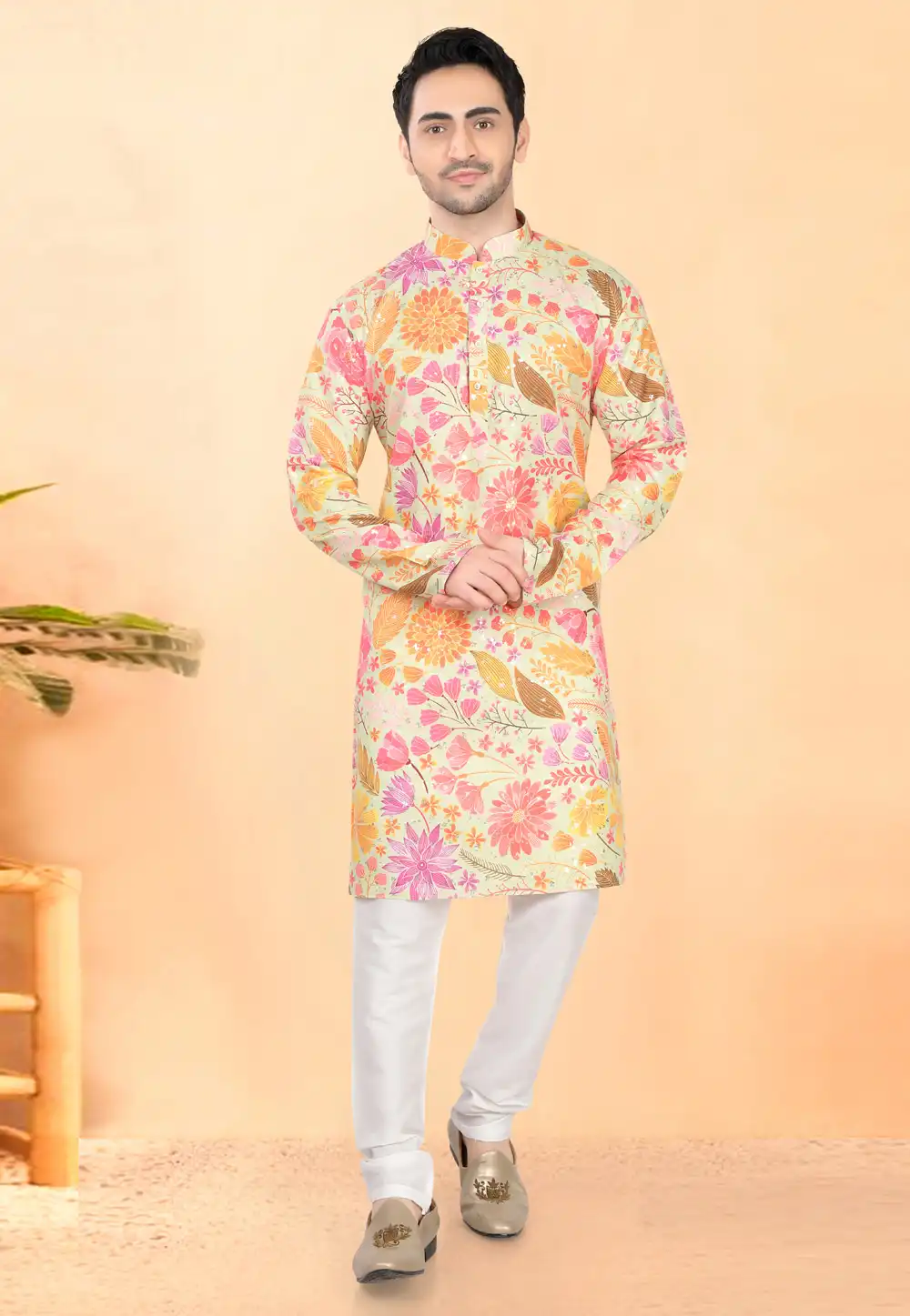 Multicolor Cotton Rayon Kurta Pajama 307923