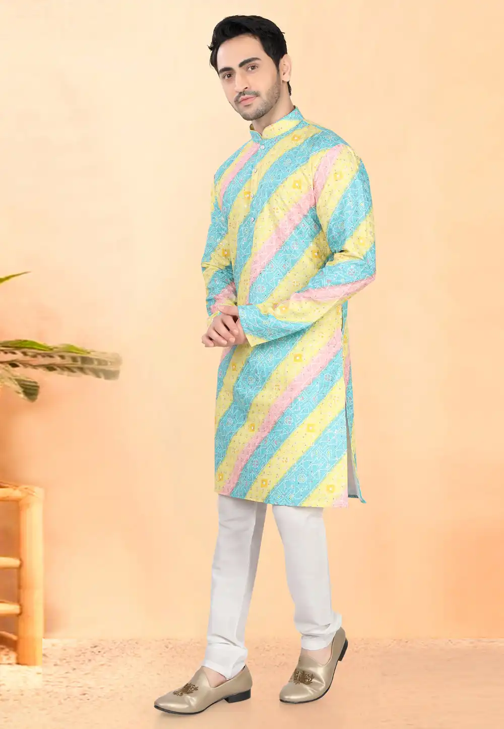 Multicolor Cotton Rayon Kurta Pajama 307926