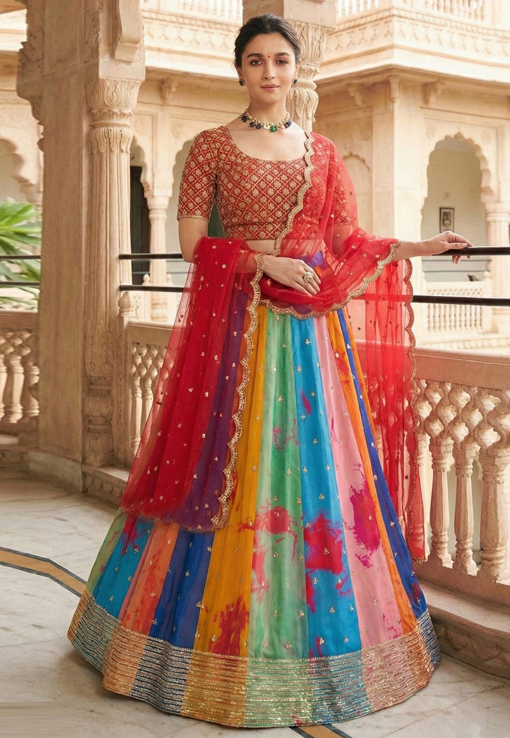 Alia Bhatt Multicolor Georgette Lehenga Choli 322960