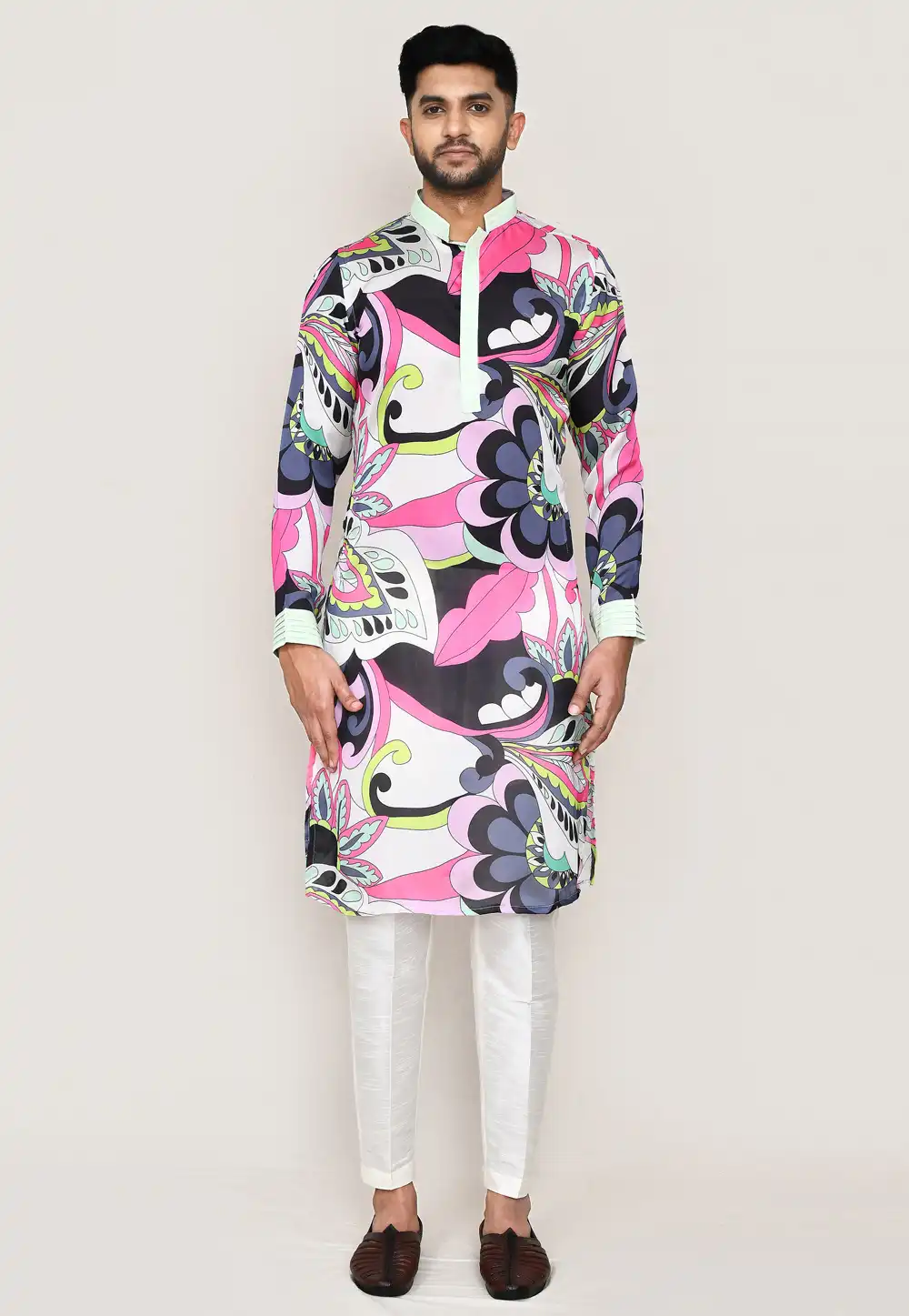Multicolor Satin Silk Kurta Pajama 306070