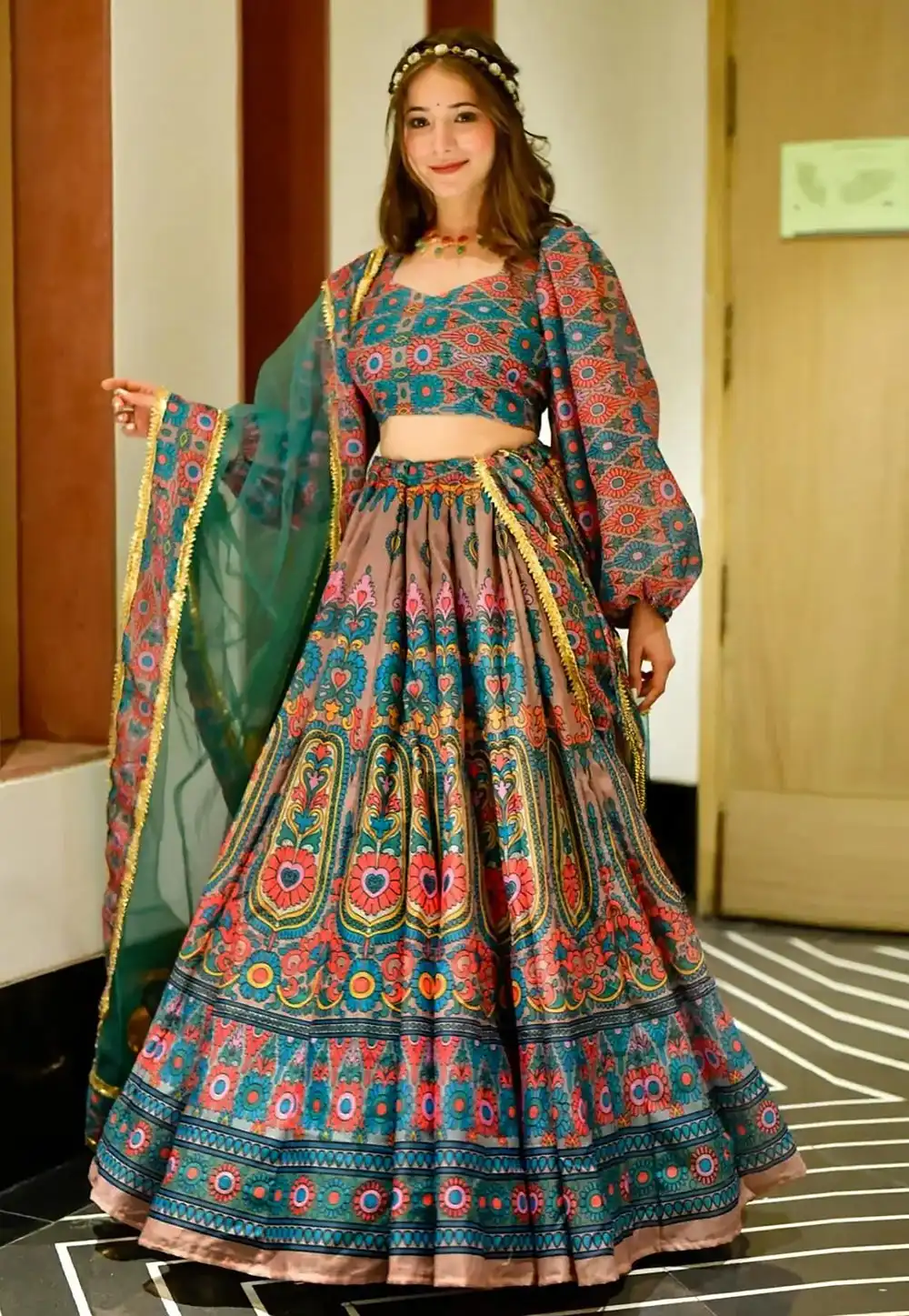 Multicolor Silk Floral Lehenga choli 315815