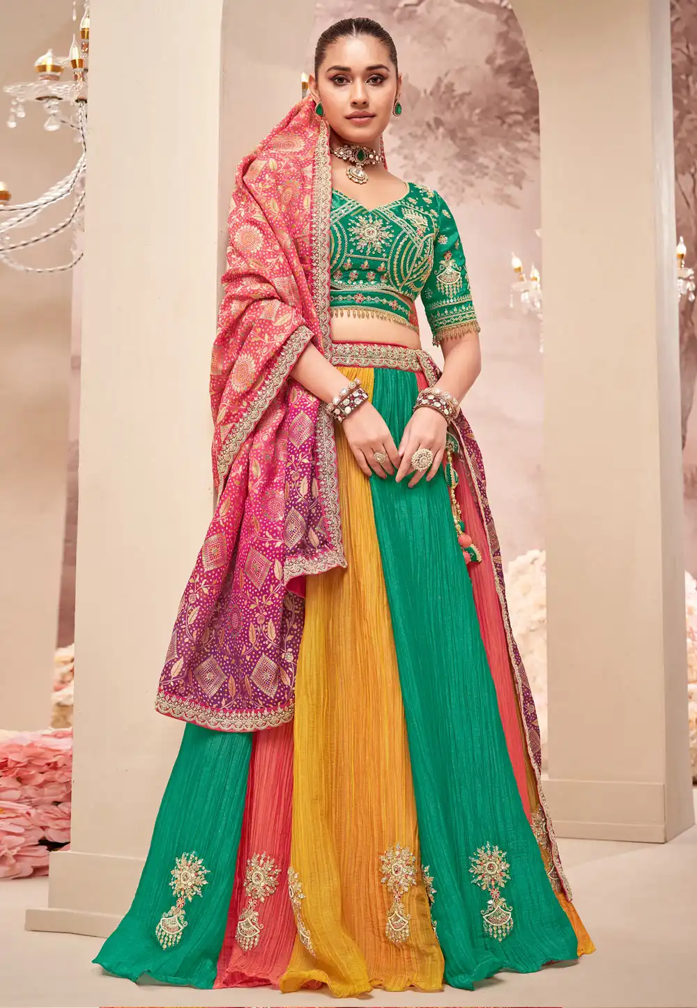 Multicolor Silk Lehenga Choli For Wedding 326616