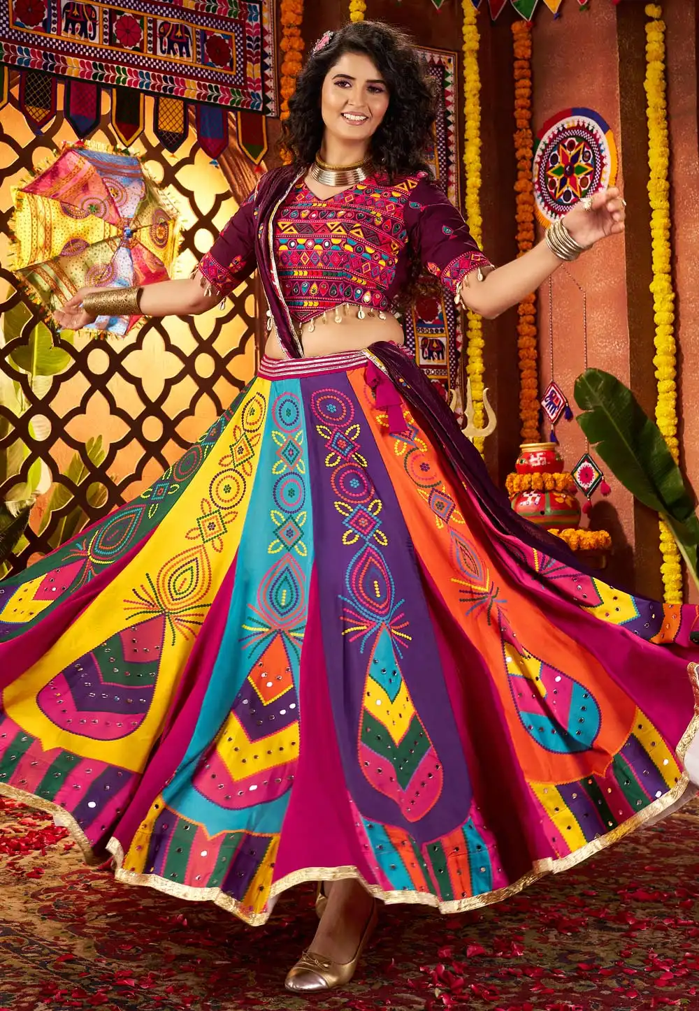 Multicolor Silk Navratri Chaniya Choli 315209