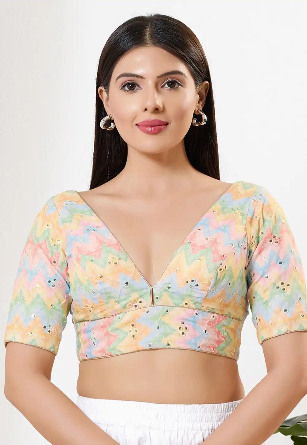 Multicolor Silk Readymade Blouse 325111