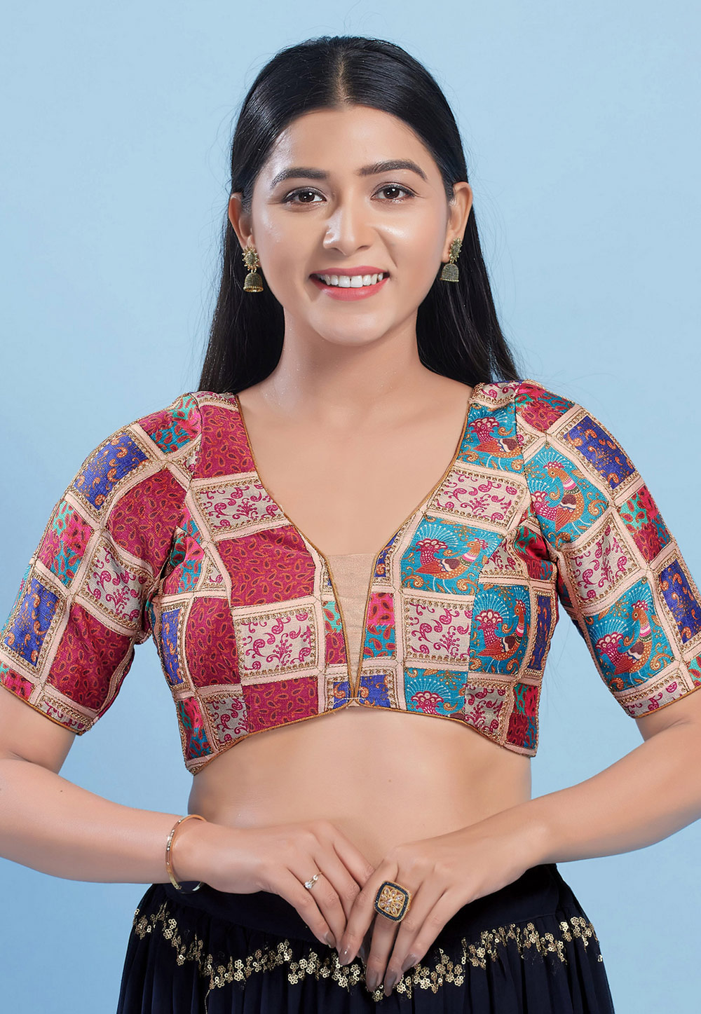 Multicolor Silk Readymade Blouse 325116
