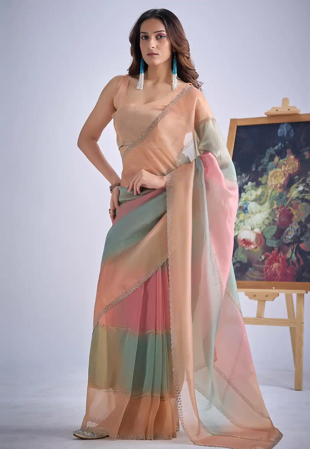 Multicolor Silk Saree With Blouse 327792