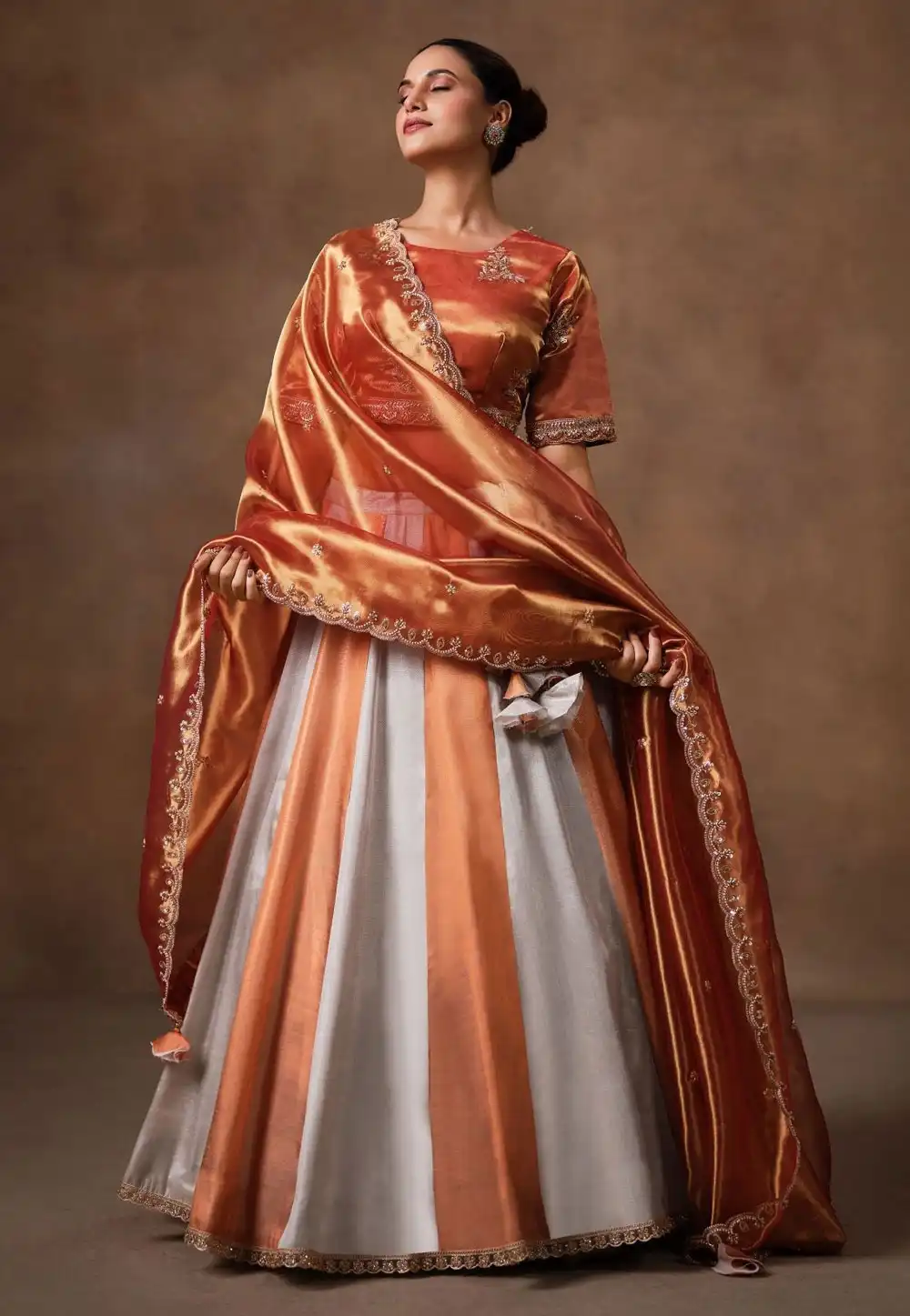 Multicolor Tissue Wedding Lehenga Choli 329138
