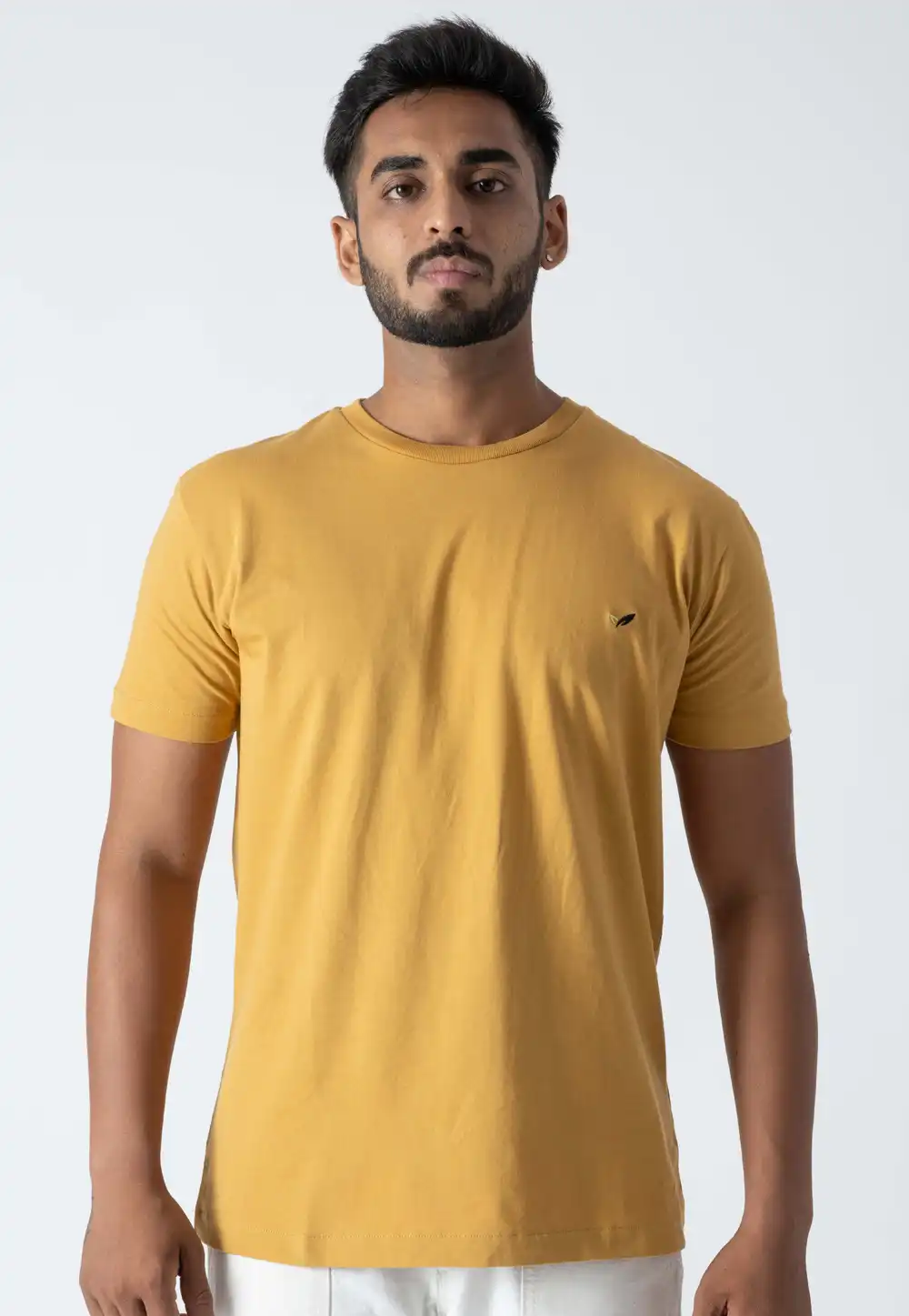 Mustard Cotton Mens T-Shirt 313234