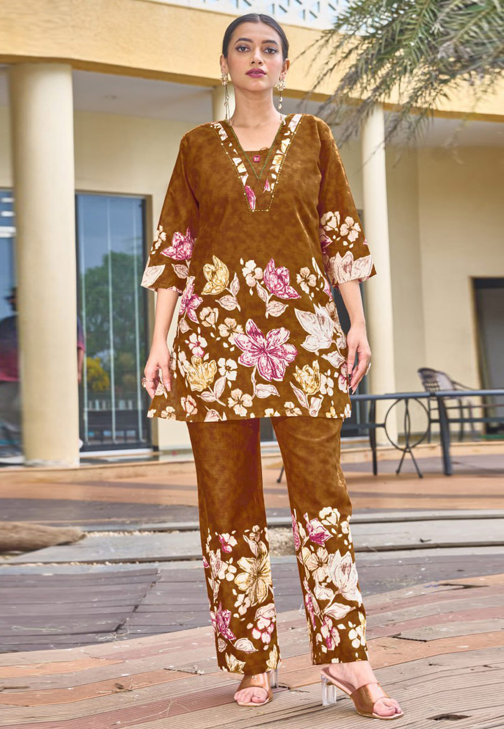 Mustard Cotton Printed Co-Ords Set 320025