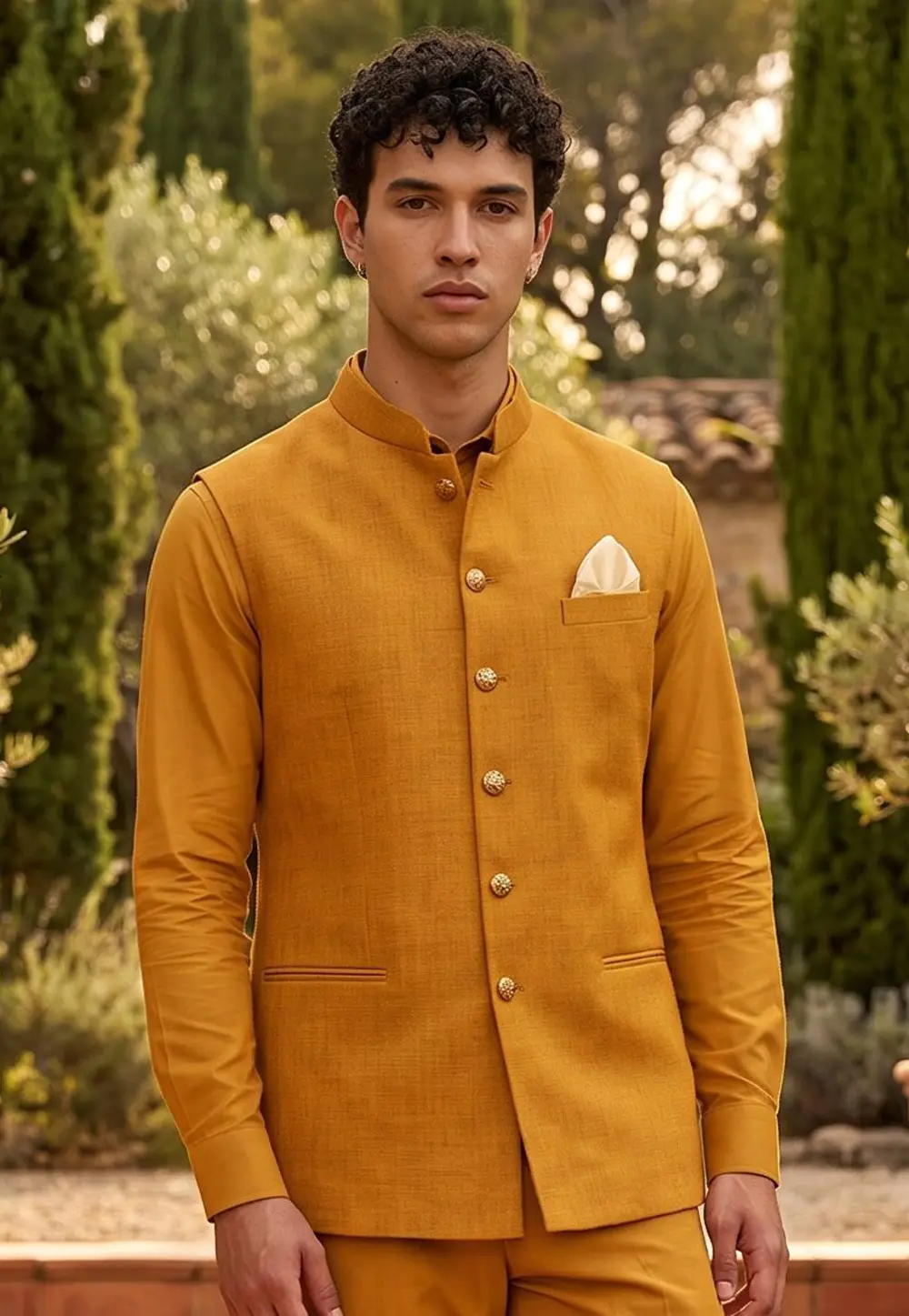 Mustard Jute Jacket 333494