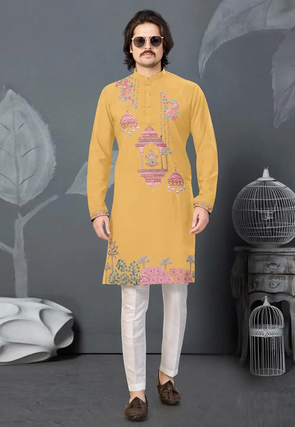 Mustard Lachka Kurta Pajama 335952