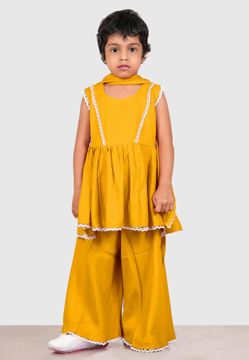 Mustard Rayon Girls Salwar Suit 335728