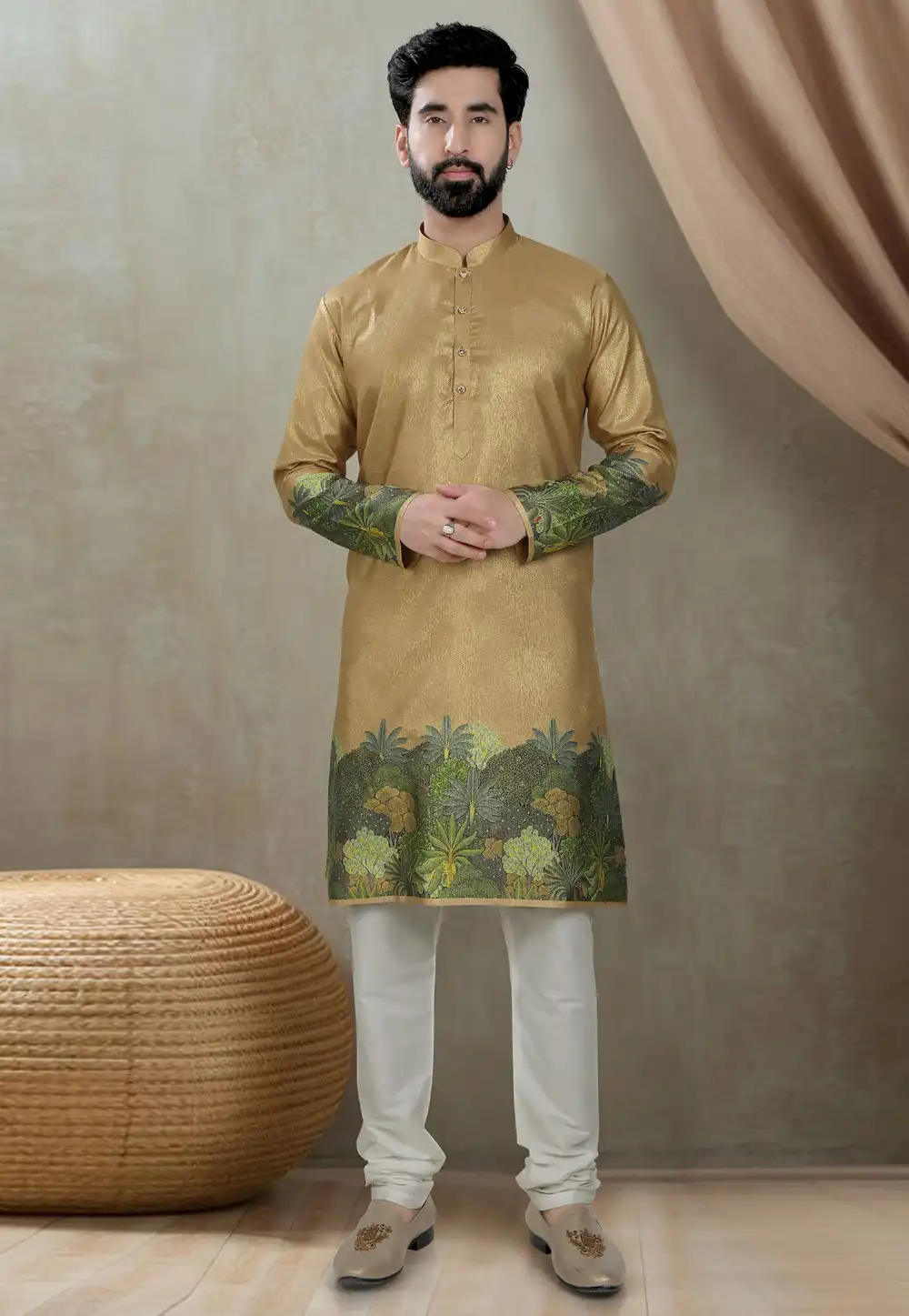 Mustard Silk Kurta Pajama 310812