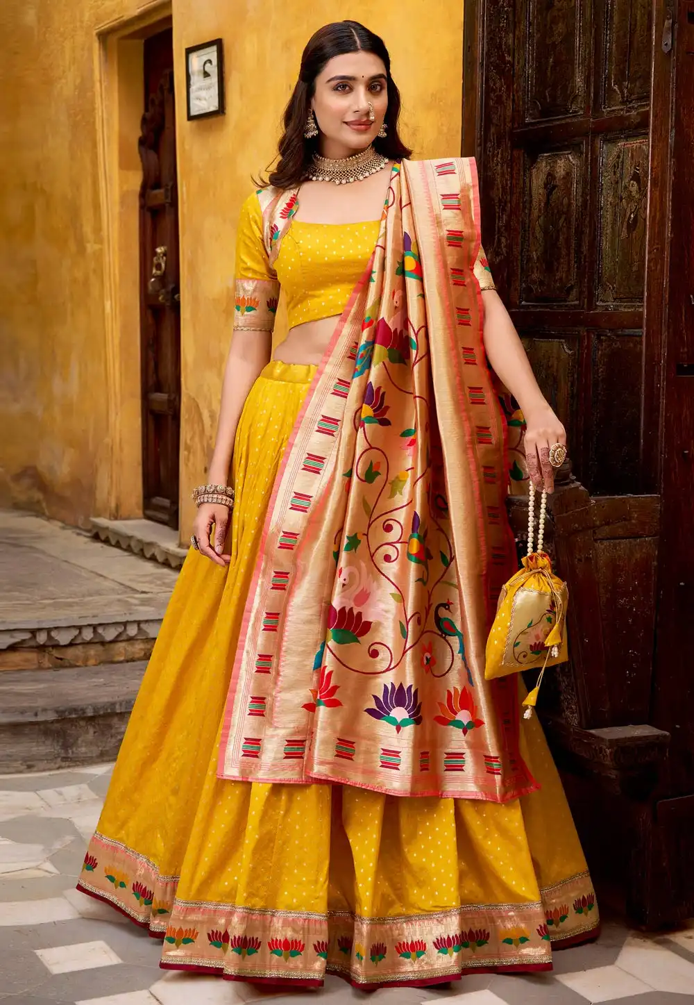 Mustard Silk Lehenga Choli 323920