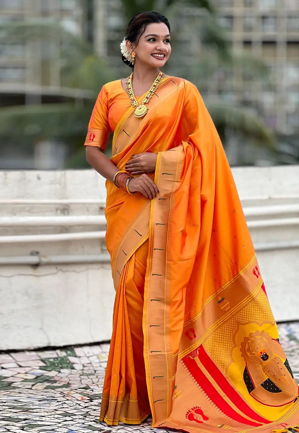 Mustard Silk Saree With Blouse 321055