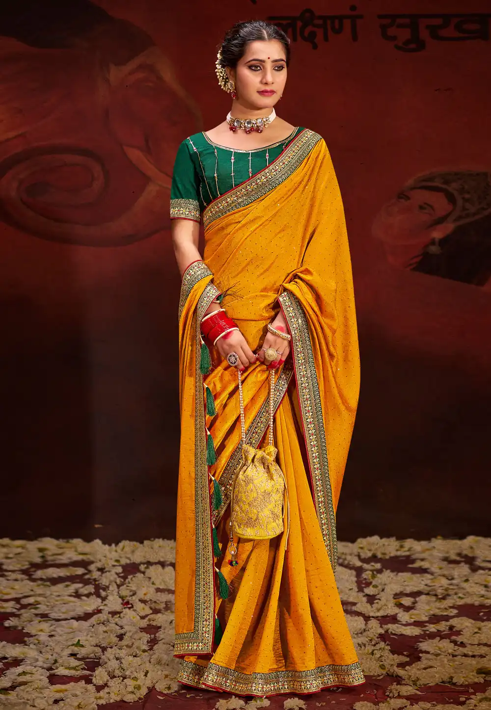 Mustard Silk Saree With Blouse 286675